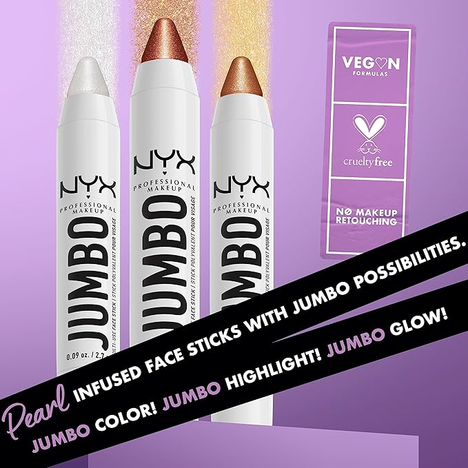 NYX PROFESSIONAL MAKEUP, Jumbo Multi-Use Face Highlighter Stick - Flan-BrightBean Baby