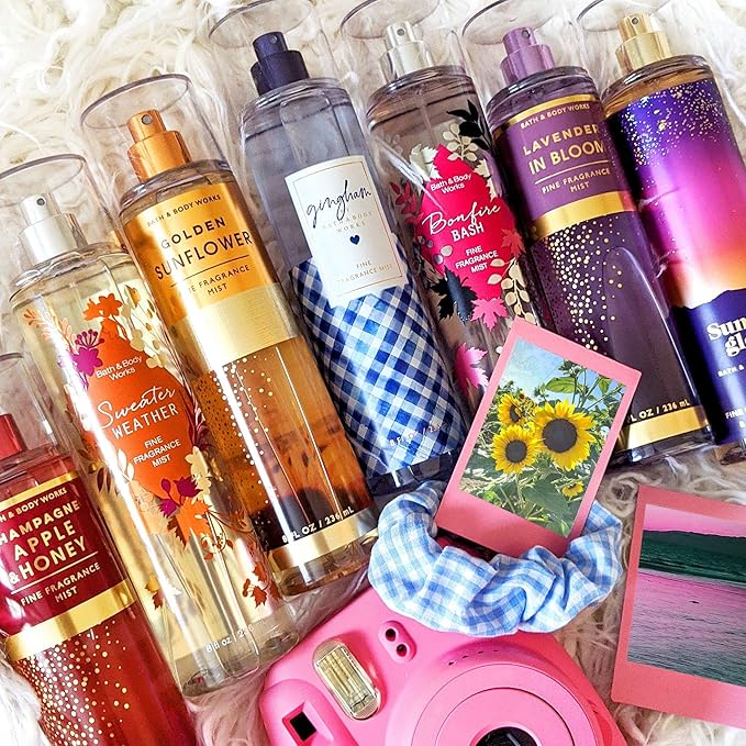 Bath and Body Works Pink Chiffon Fine Fragrance Mist 8 Ounce Tall Rounded Bottle-BrightBean Baby