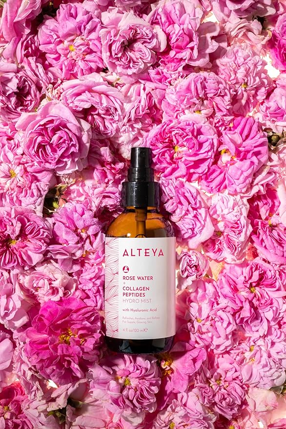 Alteya Organics Rose Water Face Toner – With Collagen Peptides & Hyaluronic Acid – Hydrating Facial Mist for Anti-Aging, Firming & Radiant Skin – 4 Fl Oz / 120mL-BrightBean Baby
