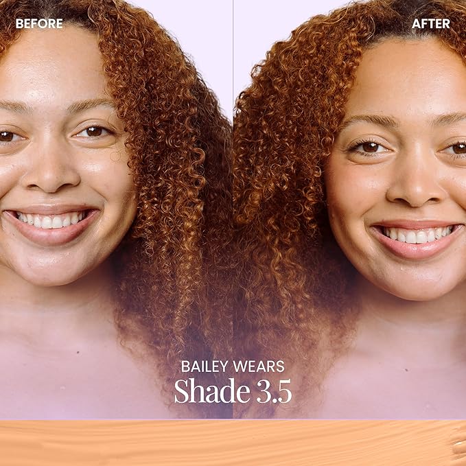 Naked Sundays BeautyScreen™ SPF 50 Mineral Peptide Foundation Tint 2-in-1 Skin Tint & Mineral Sunscreen- Radiant, Buildable Coverage, Acne-Safe (3.5 Light Medium Cool, 1.01 Fl Oz)-BrightBean Baby