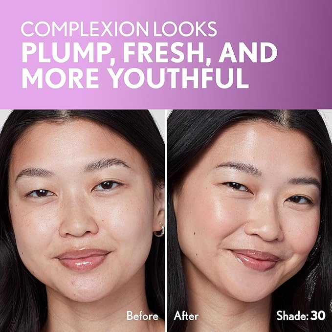 Covergirl Simply Ageless Skin Perfector Essence Foundation, 30 Light-Medium, Tinted Skin Perfector, Skincare Makeup Hybrid, Sheer Tint, Radiant Finish, Skin-Like Finish, Vegan Formula, 1.0oz-BrightBean Baby