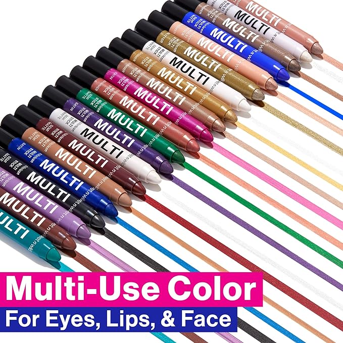 wet n wild Color Icon Cream Eyeliner Eyeshadow Multi-Stick, Moisturizing, Nourishing Velvety Cream-to-Powder Buildable & Blendable Formula, Cruelty-Free & Vegan - Blue Me Away-BrightBean Baby