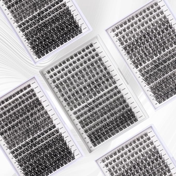 Lash Clusters 204 Pcs Individual Lashes Clusters Eyelash Extensions False Eyelashes DIY Lash Extension Kit Reusable False Eyelashes Natural Look Mix 10-16mm C D Curl(DM20+DM23)-BrightBean Baby