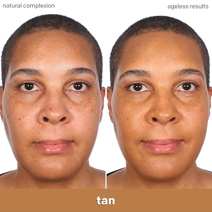 Almay Anti-Aging Foundation, Smart Shade Face Makeup with Hyaluronic Acid, Niacinamide, Vitamin C & E, Hypoallergenic-Fragrance Free, 600 Tan, 1 Fl Oz (Pack of 1)-BrightBean Baby