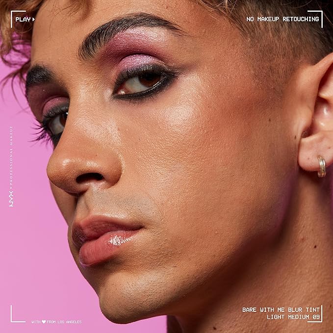 NYX PROFESSIONAL MAKEUP Bare With Me Blur Skin Tint Foundation Make Up with Matcha, Glycerin & Niacinamide - Deep Bronze-BrightBean Baby