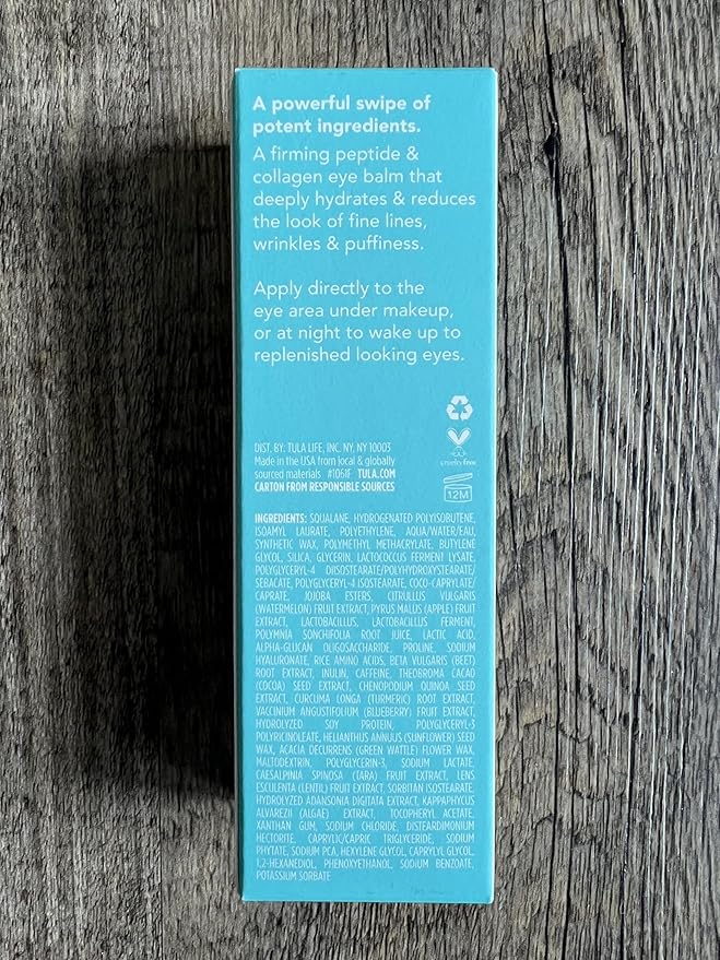 TULA 24-7 Power Swipe Hydrating Eye Balm | Dark Circle Treatment, Instant Brightening, Portable | 0.23oz-BrightBean Baby