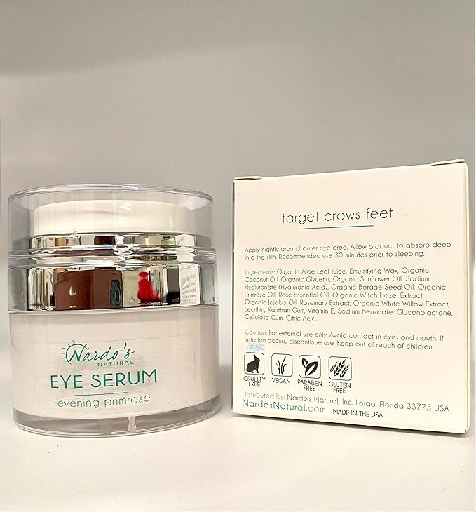 All Natural Anti-Aging Under Eye Cream, for Wrinkles, Dark Circles, Puffy Eyes, Smooth Skin, Moisture, Balance and Hydrate, Night Serum,.5 Oz Made in the USA by Nardo’s Natural Skin Care Products-BrightBean Baby