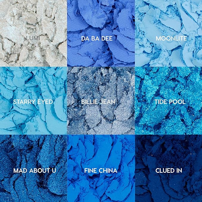 ColourPop Blue Moon Shadow Palette - Monochromatic Blue Shadow Palette with Matte, Metallic and Duochrome Finishes - High-Pigment Eye Makeup with a Long-Wearing Formula (0.3 oz)-BrightBean Baby