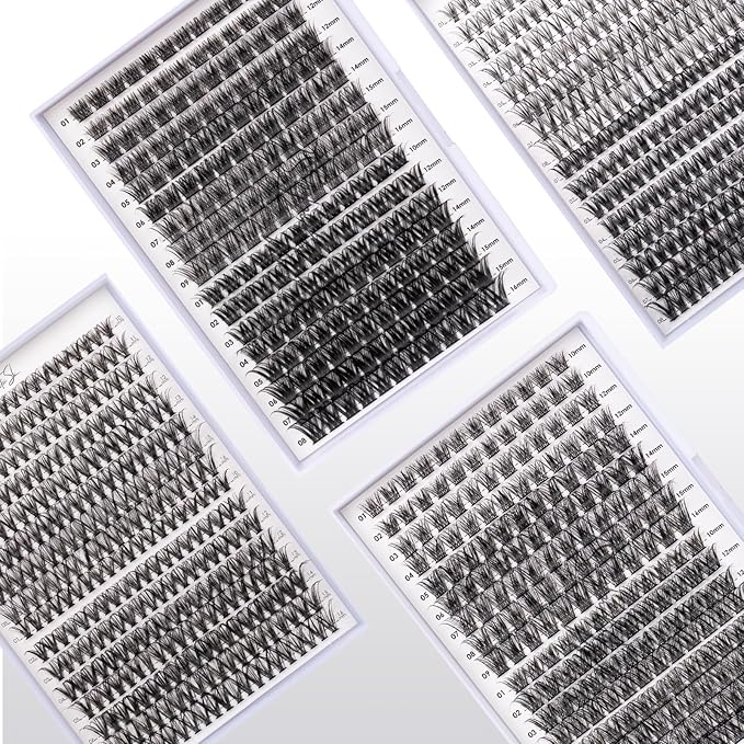 Lash Clusters 204 Pcs Individual Lashes Clusters Eyelash Extensions False Eyelashes DIY Lash Extension Kit Reusable False Eyelashes Natural Look Mix 10-16mm C D Curl(DM01+DM17)-BrightBean Baby