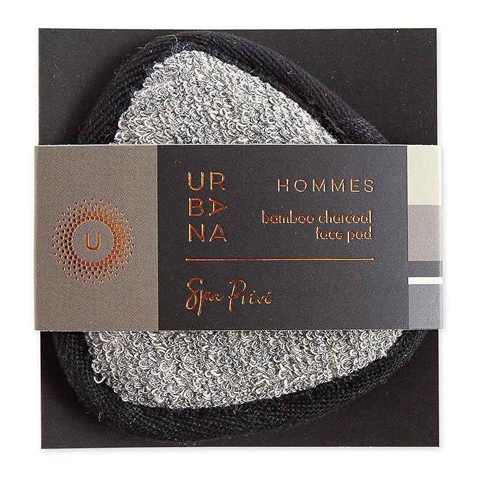 Urbana Spa Prive Men's Bamboo Charcoal Collection, Face Pad,Grey,6338-BrightBean Baby