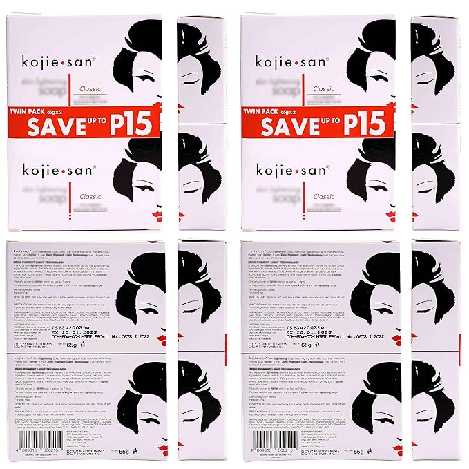 Kojie San Skin Brightening Brush Set - Original Kojic Acid Soap That Helps Reduces Dark Spots & Other Types of Skin Damage – 65g x 6 Bars and Relumins Deep Pore Facial Cleansing Brush-BrightBean Baby