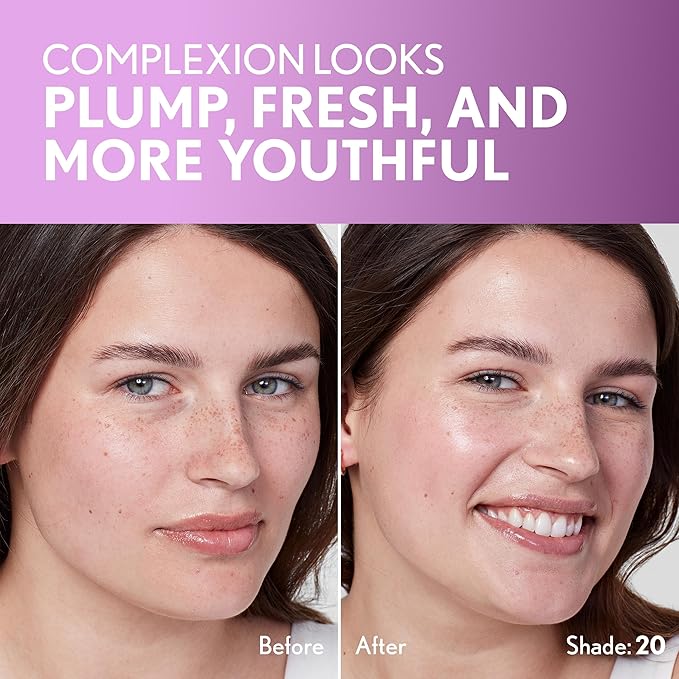Covergirl Simply Ageless Skin Perfector Essence Foundation, 20 Light, Tinted Skin Perfector, Skincare Makeup Hybrid, Sheer Tint, Radiant Finish, Skin-Like Finish, Vegan Formula, 1.0oz-BrightBean Baby