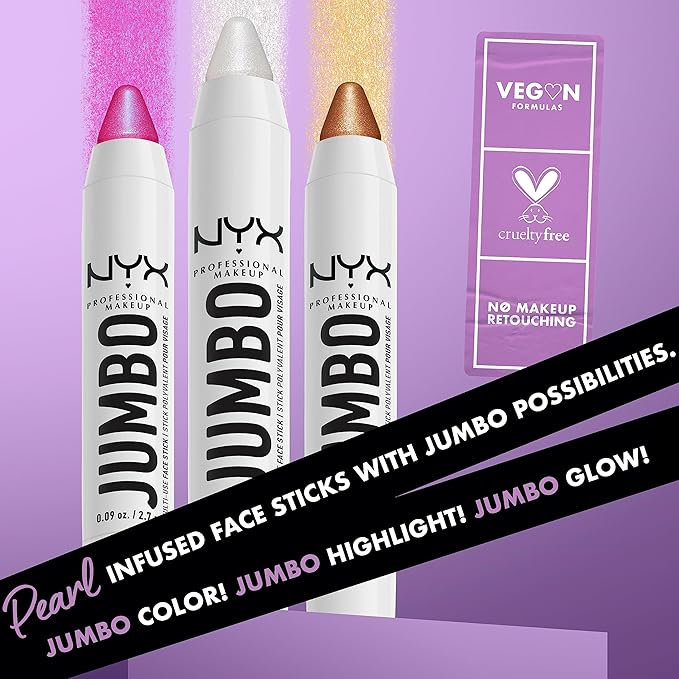 NYX PROFESSIONAL MAKEUP, Jumbo Multi-Use Face Highlighter Stick - Vanilla Ice Cream-BrightBean Baby