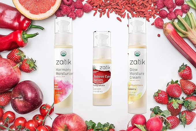 Zatik Naturals - Relieve Eye Serum with Pomegranate and Eyebright Antioxidant, USDA Certified Organic, Rekindle and Elevate Youthfulness Around Thin Areas of the Eyes, 1.0 fl oz, 30ml-BrightBean Baby