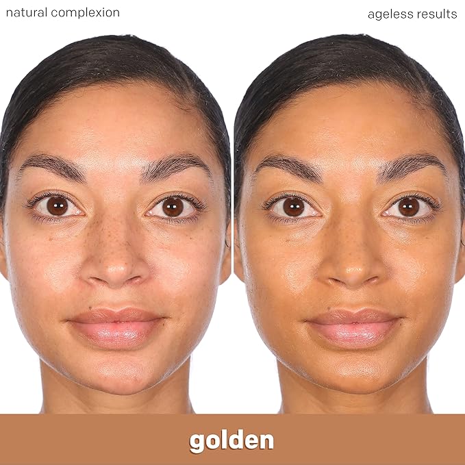 Almay Anti-Aging Foundation, Smart Shade Face Makeup with Hyaluronic Acid, Niacinamide, Vitamin C & E, Hypoallergenic-Fragrance Free, 500 Golden, 1 Fl Oz (Pack of 1)-BrightBean Baby