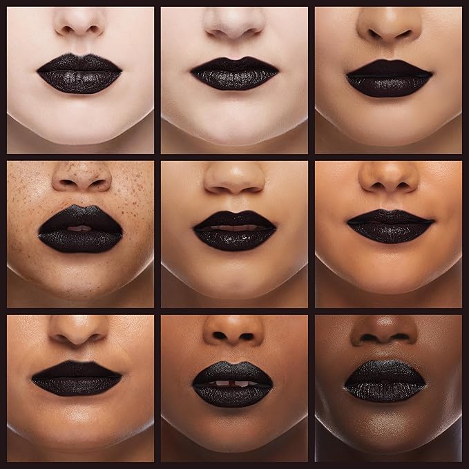Oulac Metallic Black Lipstick for Women, High-Impact Lipcolor with Moisturizing Creamy Formula, Vegan & Cruelty-Free, Full-Coverage Matte Lipstick, Midnight Mirage (21)