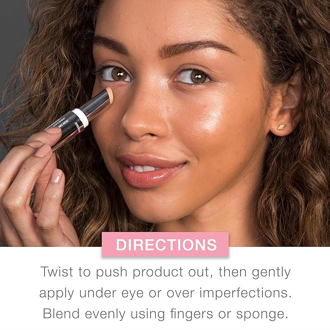 Neutrogena Hydro Boost Hydrating Concealer Stick for Dry Skin, Oil-Free, Lightweight, Non-Greasy and Non-Comedogenic Cover-Up Makeup with Hyaluronic Acid, 30 Light/Medium, 0.12 Oz-BrightBean Baby
