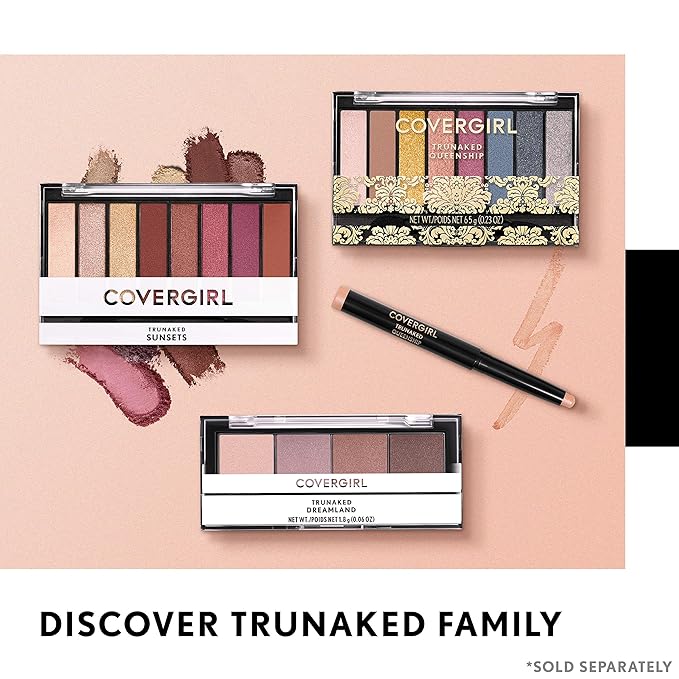 COVERGIRL TruNaked Quad Eyeshadow Palette, Zenning Out, 6 Shades, 0.06 Fl Ounces, Shimmer Fade-Proof Formula, Pigmented Shades