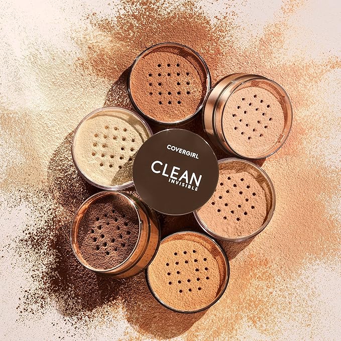 COVERGIRL Clean Invisible Loose Powder - Loose Powder, Setting Powder, Vegan Formula - Translucent Fair, 20g (0.7 oz) (Pack of 2)-BrightBean Baby