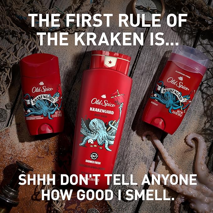Old Spice Body Wash for Men, Krakengard, Long Lasting Lather, 24 FL OZ (Pack of 4)-BrightBean Baby