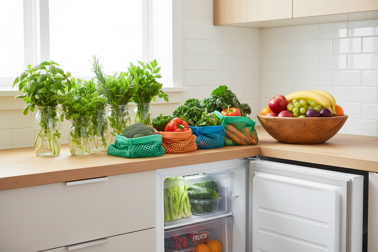 The Best Way to Store Fresh Herbs and Produce