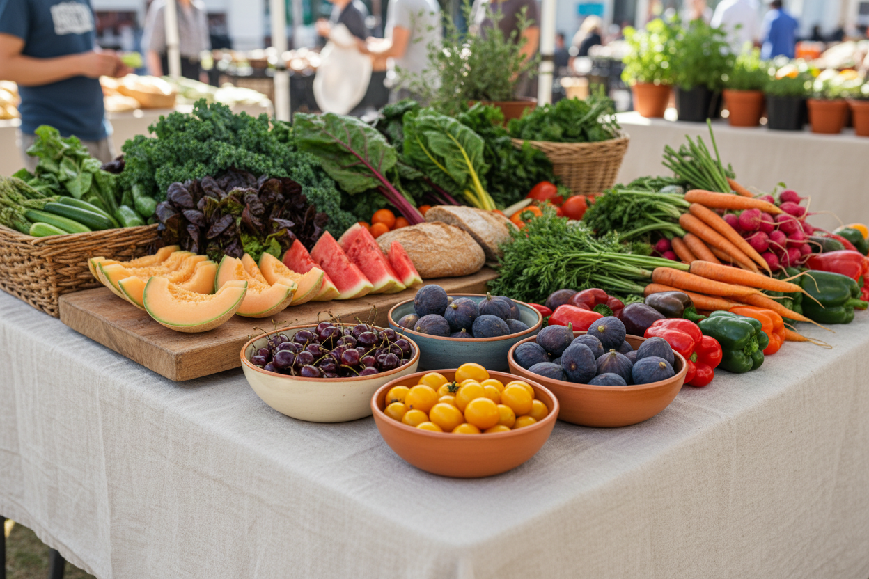 Styling a Fresh Farmers Market Table
