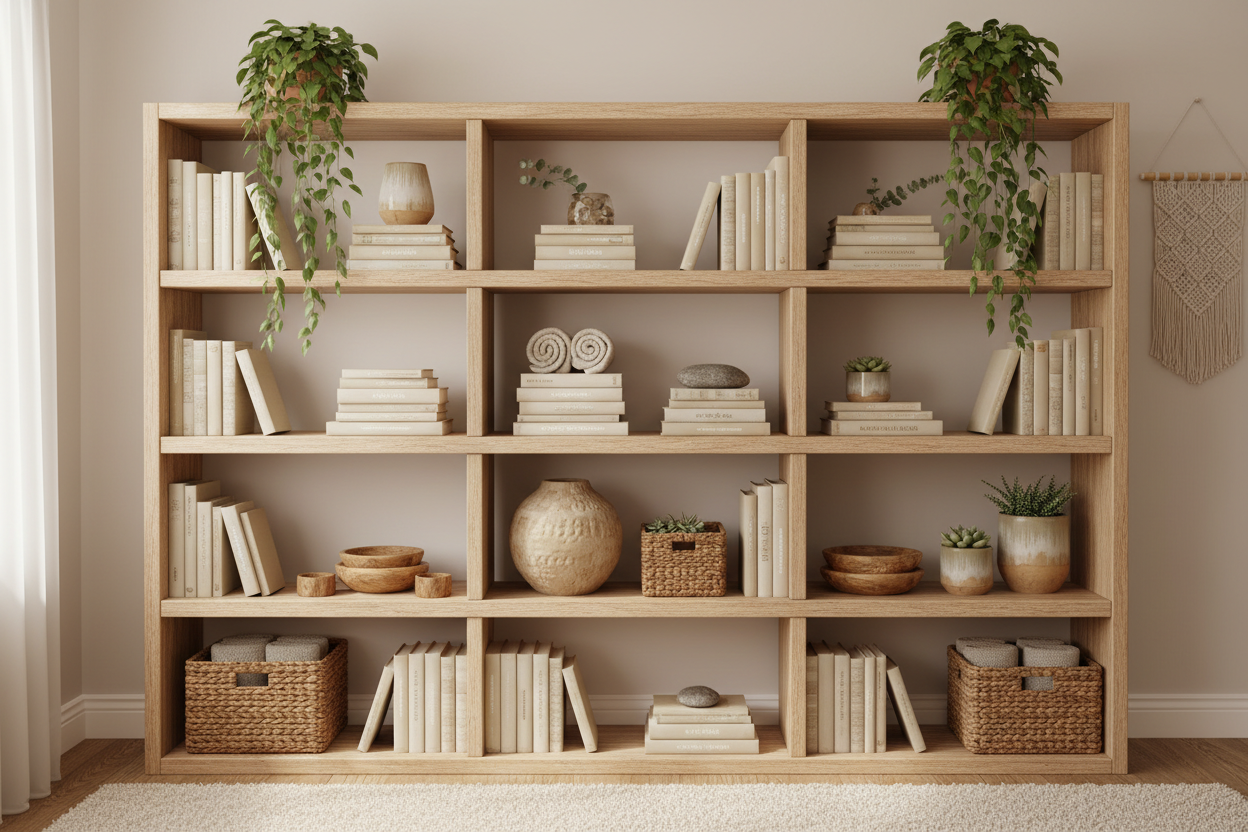 How to Organize Open Shelving Spaces
