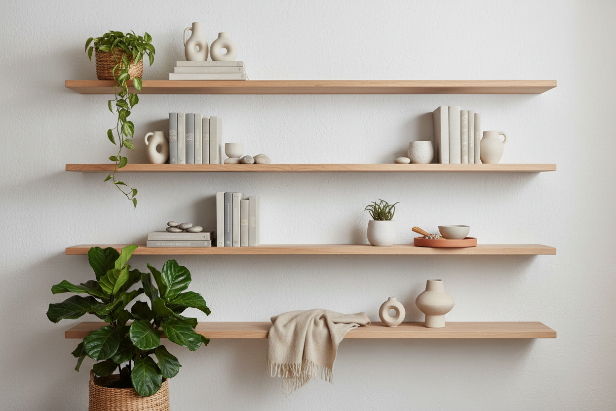 How to Organize Open Shelving Spaces