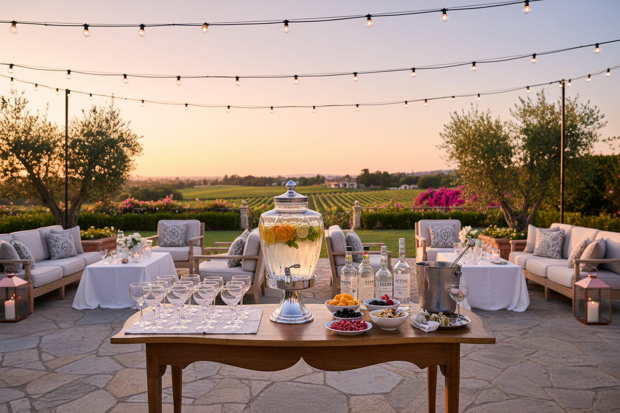 The Art of Outdoor Cocktail Hour Setup