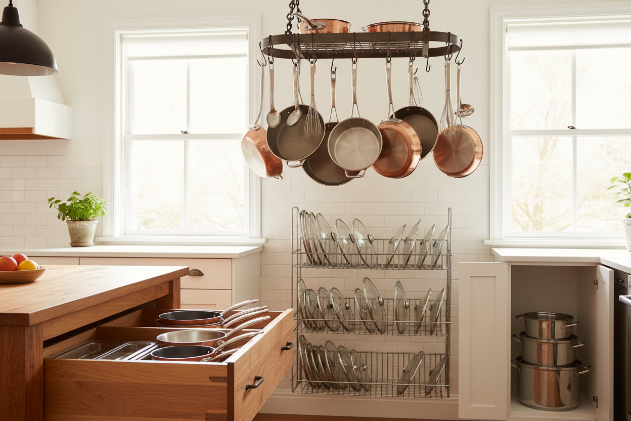 How to Organize Pots, Pans, and Lids Efficiently