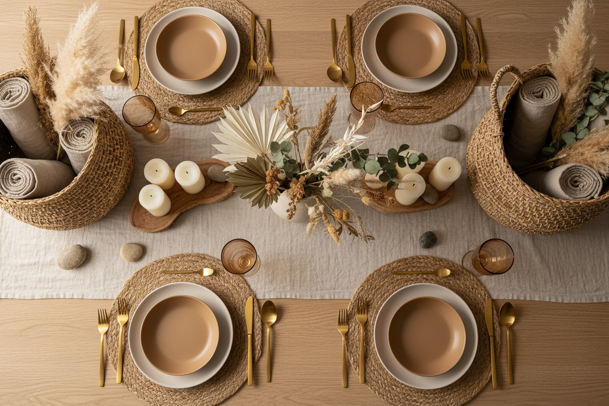 Wicker & Natural Textures in Modern Table Styling