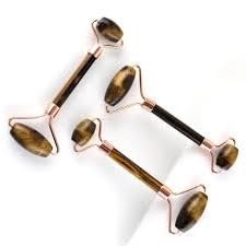 Tiger eye Face Roller and Gua Sha Set - Skin Care Jade Roller and Gua Sha for Women Gifts - Tiger Eye Roller for Face Massage Roller Facial Therepy Lifting Tool Anti Aging Beauty (Tiger Eye)-BrightBean Baby