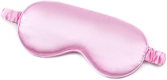 100% Natural Mulberry Soft Silk Sleep Mask, Light Blocking Eye Masks For Sleep, Night Blindfold Eye Mask Cover For Men And Women, Sleeping Night Mask For Travel (Pink)-BrightBean Baby