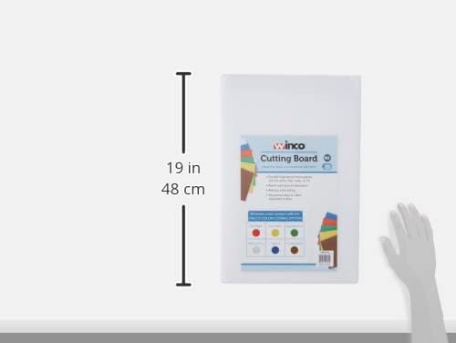 Winco Heavy-Duty Plastic Cutting Board, 12" x 18" x 3/4", White