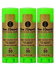 Raw Elements Organic Outdoor Sunscreen Lip Balm Rescue - SPF 30, UVA-UVB Protection, Reef-Safe, Non-Nano Zinc, Water Resistant, 0.15 oz (Pack of 1)-BrightBean Baby