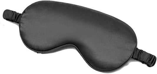 100% Natural Mulberry Soft Silk Sleep Mask, Light Blocking Eye Masks For Sleep, Night Blindfold Eye Mask Cover For Men And Women, Sleeping Night Mask For Travel (Black)-BrightBean Baby