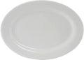 Tuxton China ALH-136 Platter, 13-3/4" x 10", Oval, Wide Rim,Rolled Edge, Microwave and Dishwasher Safe, Oven Proof, Fully Vitrified, Alaska, Porcelain White, Pack of 12
