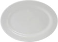 Tuxton China ALH-116 Platter, 11-3/4" x 8-1/2", Oval, Wide Rim, Rolled Edge, Microwave and Dishwasher Safe, Oven Proof, Fully Vitrified, Alaska, Porcelain White, Pack of 12