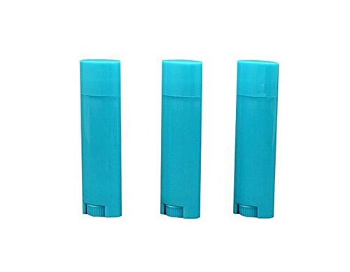 4.5g 0.15oz Empty Refillable Plastic DIY Lipstick Lip Balm Lip Gloss Tubes Holder Containers Oval Deodorant Crayon Tube Pipe Bottle Case (50pcs, Blue)-BrightBean Baby