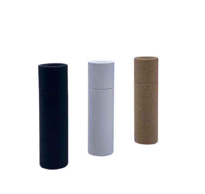 GreenWay 0.3oz / 8.5g Kraft Paperboard Lip Balm Tubes with Lids - 25 Pack Lip Gloss Tubes Refillable DIY Cosmetic Containers - Lip Balm Containers Chapstick Tubes Empty Holder Tubes - Brown-BrightBean Baby