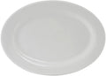 Tuxton China ALH-160 Platter, 16-1/8" x 11-1/4", Oval, Wide Rim, Rolled Edge, Microwave and Dishwasher Safe, Oven Proof, Fully Vitrified, Alaska, Porcelain White, Pack of 6