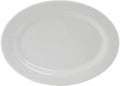 Tuxton China ALH-082 Platter, 8-1/4" x 5-3/4", Oval, Wide Rim, Rolled Edge, Microwave and Dishwasher Safe, Oven Proof, Fully Vitrified, Alaska, Porcelain White, Pack of 36