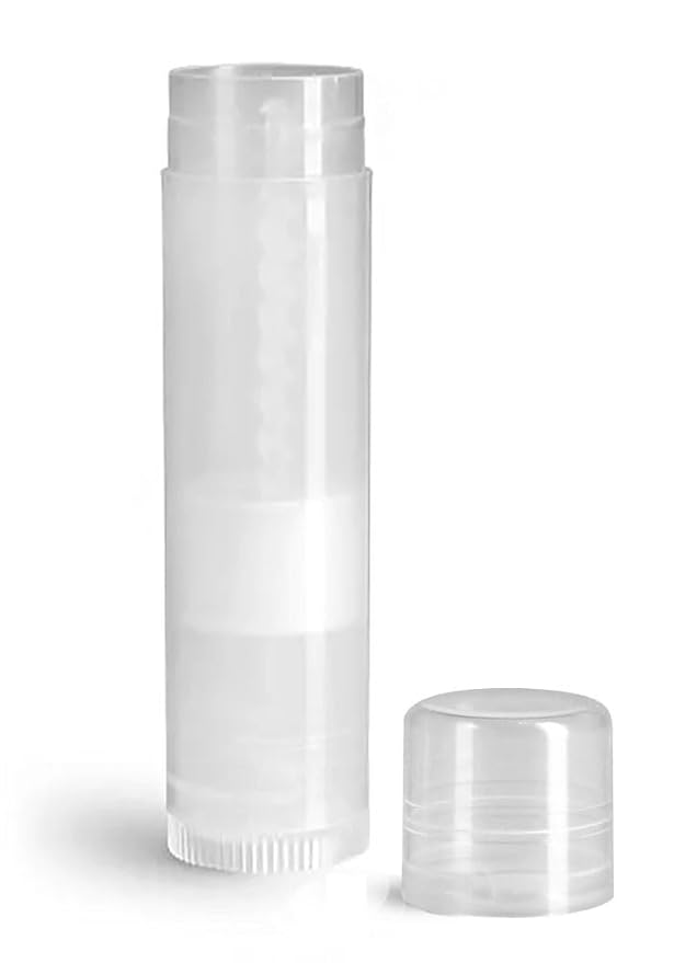 144 Natural Plastic Empty Lip Balm Tubes with Natural Friction Fit Caps by SKS Bottle & Packaging, 0.15 oz tubes - Bulk Lip Balm Containers for DIY Lip Care, Lip Balm Making, and Lip Balm Crafting-BrightBean Baby