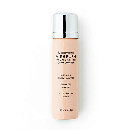 Jerome Alexander MagicMinerals AirBrush Foundation, Spray Makeup with Skincare Active Ingredients, Ultra-Light, Buildable, Full Coverage Formula (Light Medium)-BrightBean Baby