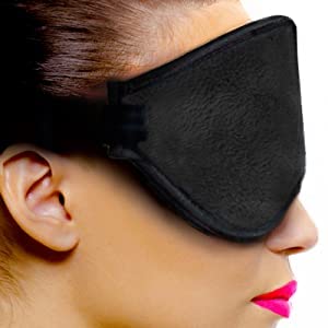 Dream Essentials - Escape 3D Sleep Mask, Earplugs and Carry Pouch Set, Molded Eye Shade for Men and Women, Contoured, Nose Bridge, Light Block, Memory Foam, Gift Set, Travel, Yoga, Blindfold - Black-BrightBean Baby