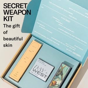 Day+West’s Secret Weapon Kit Skincare Gift Set | Three Sensitive Skin Essentials Including Hydrating Mist, Face + Neck Cream Moisturizer, Facial Oil | With Organic Prickly Pear, Calendula, Vitamin C-BrightBean Baby