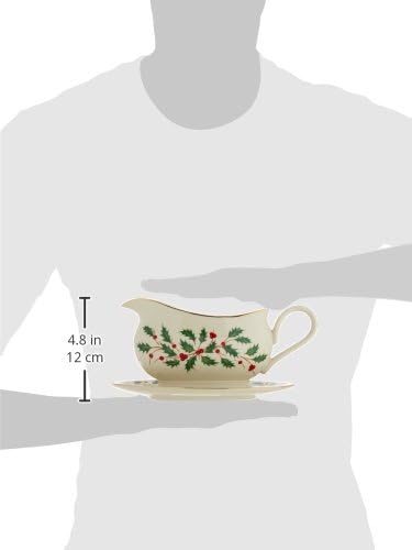 Lenox 843318 Holiday Gravy Boat and Stand, Christmas Hosting