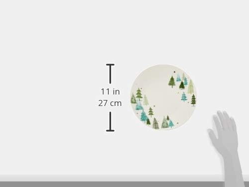 Lenox 880068 Balsam Lane 4-Piece Dinner Plate Set(Green), Christmas Drinkware, Holiday Hosting
