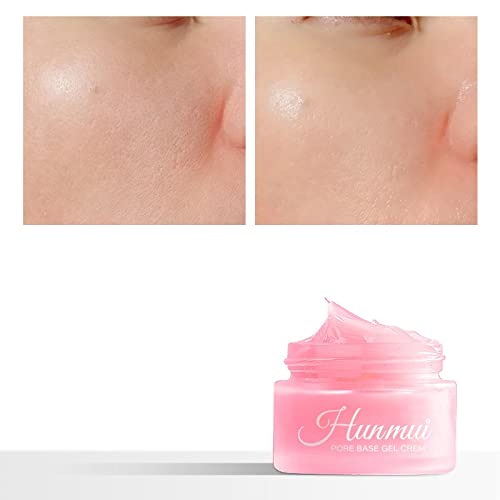 2Pcs Hunmui face primer pore base gel cream，Magical perfecting base face primer under foundation Anti-Aging WrinklesShrink Pore Remove Fine LinesExfoliatingAnti-Oxidation-BrightBean Baby