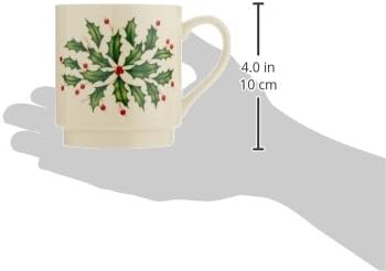 Lenox 853763 Holiday 4-Piece Stackable Mug Set, Christmas Dinnerware, Hosting